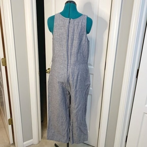 GAP Chambray One Piece Sleeveless Wide Leg Capri Summer Romper Jumpsuit - Picture 16 of 16